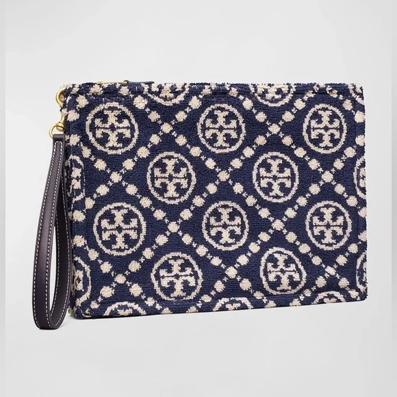 Tory Burch T Monogram Terry Cloth clutch - Picture 3 of 6